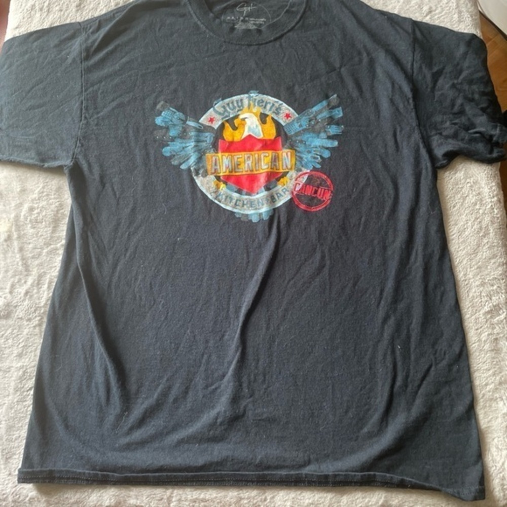 Guy fieri Black Graphic T-Shirt sz large